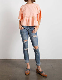 Easel - Ruffle Babydoll Top