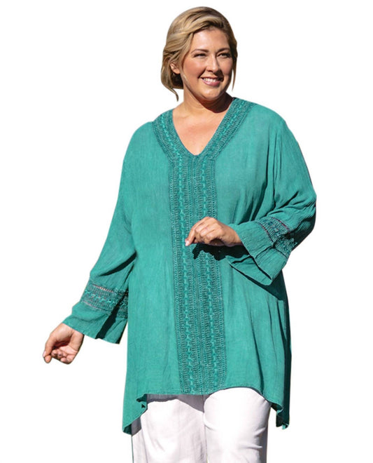On The Plus Side - Tatum V-neck Tunic - Plus