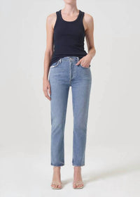 Agolde - Riley Long High Rise Straight Leg Jeans
