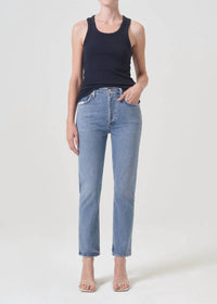 Agolde - Riley Long High Rise Straight Leg Jeans