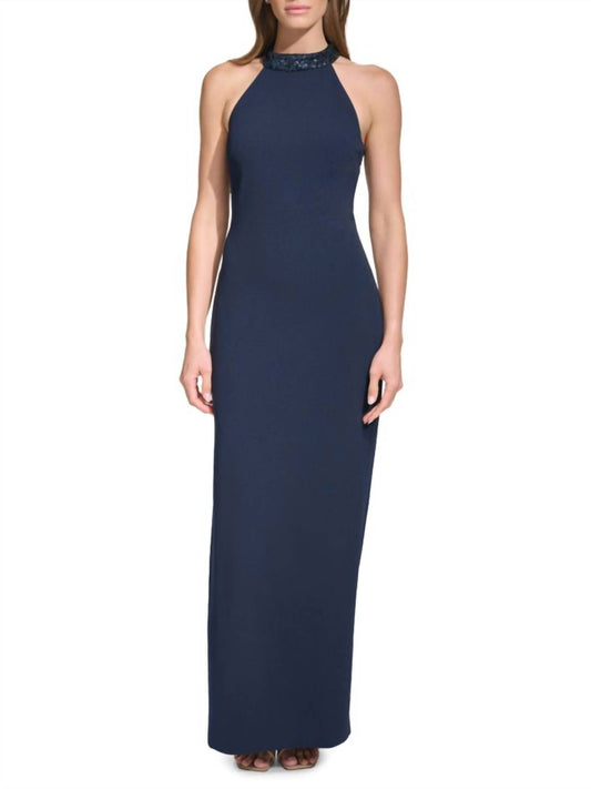 Vince Camuto - High Neck Navy Dress