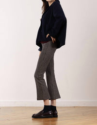 Avenue Montaigne Leo Flare Cut Pants in pepita - women's pants - detail view