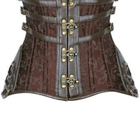 Daisy Corsets Women's Steampunk Steel Double Boned Under Bust Corset in brown - women's intimate