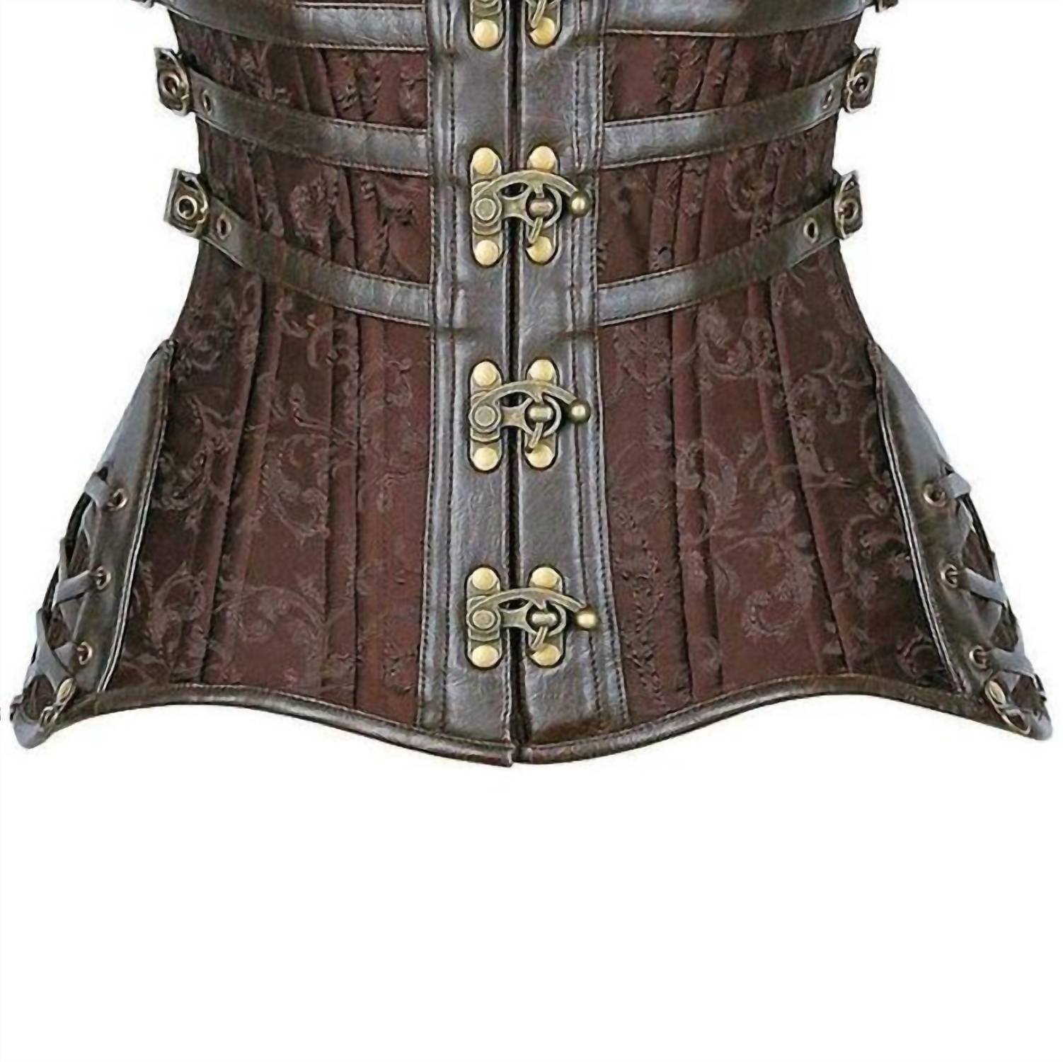 Daisy Corsets Women's Steampunk Steel Double Boned Under Bust Corset in brown - women's intimate