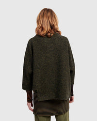 ALEMBIKA Urban Sah Quilted Pullover Sweater in khaki - women's sweater - view 5