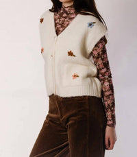 Wishlist - Brush Floral Embroidered Vest