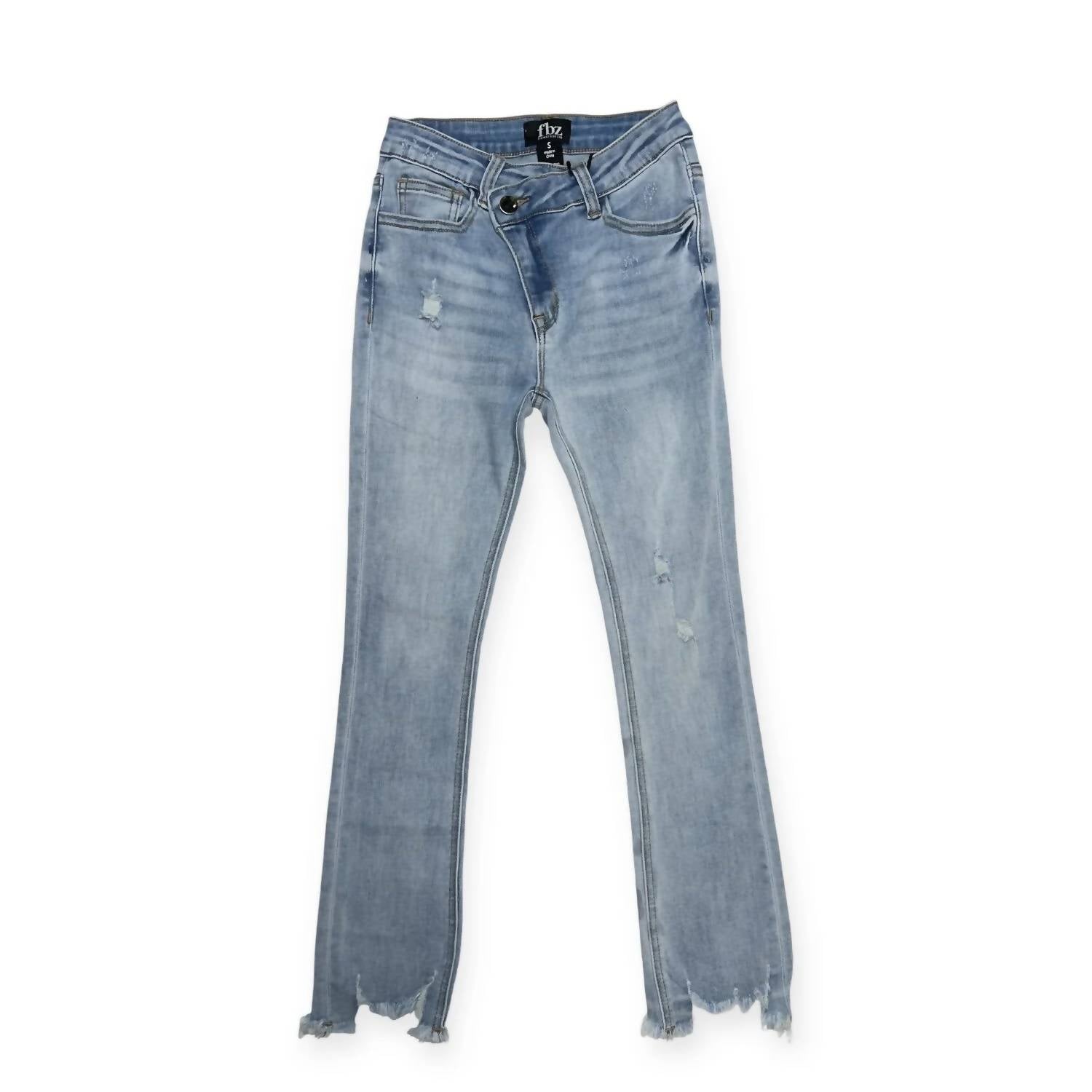 Flowers By Zoe - Girls Criss Cross Distressed Jeans