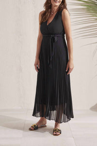 Tribal - Sleeveless Plisee Dress With Lining