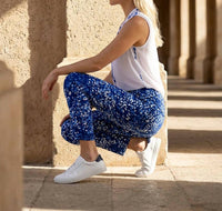 JUDE CONNALLY Lucia Painterly Cheetah Beacon Pants in blue white - women's pants - detail view