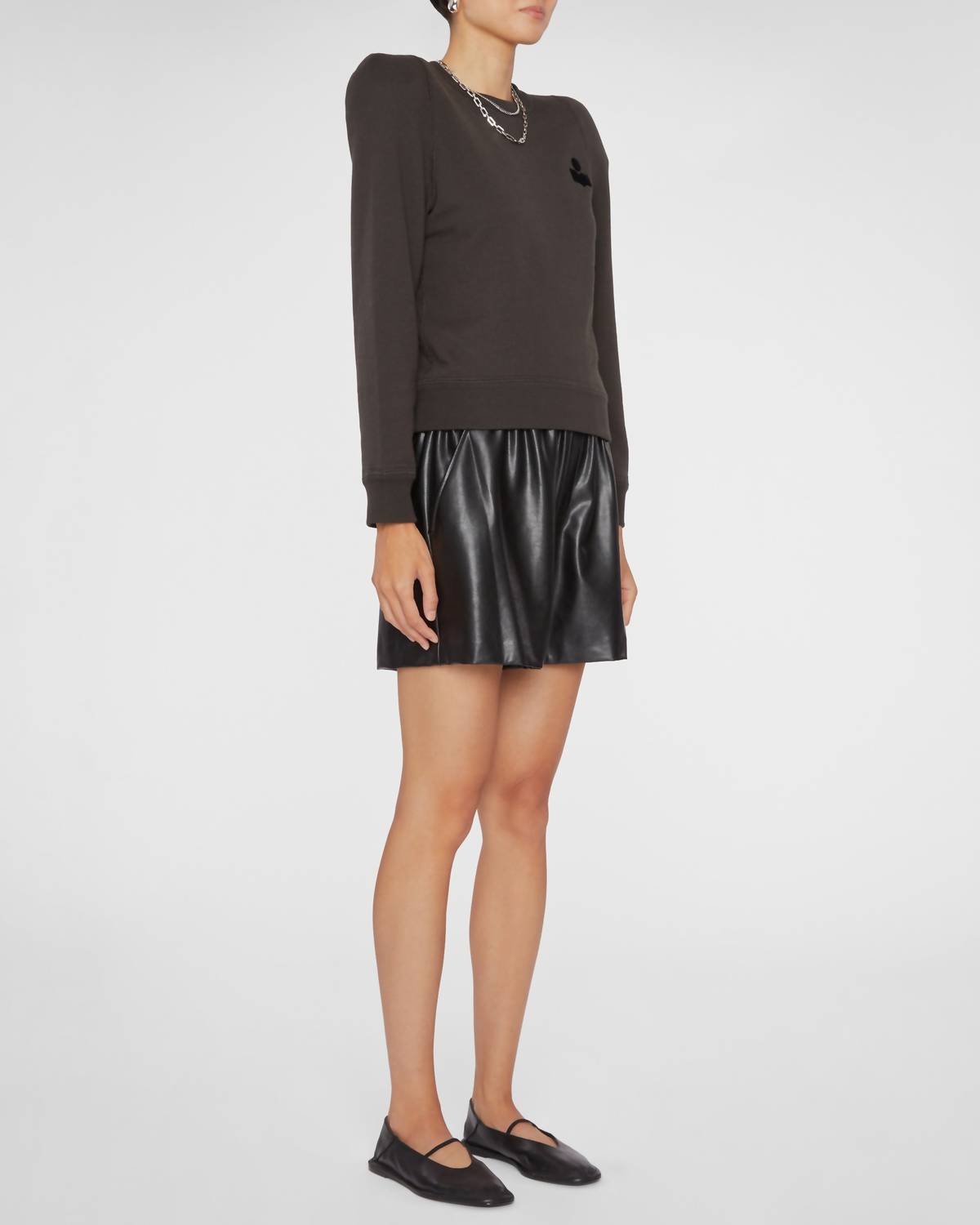 ISABEL MARANT Prissa Sweatshirt in faded black - women's top - detail view
