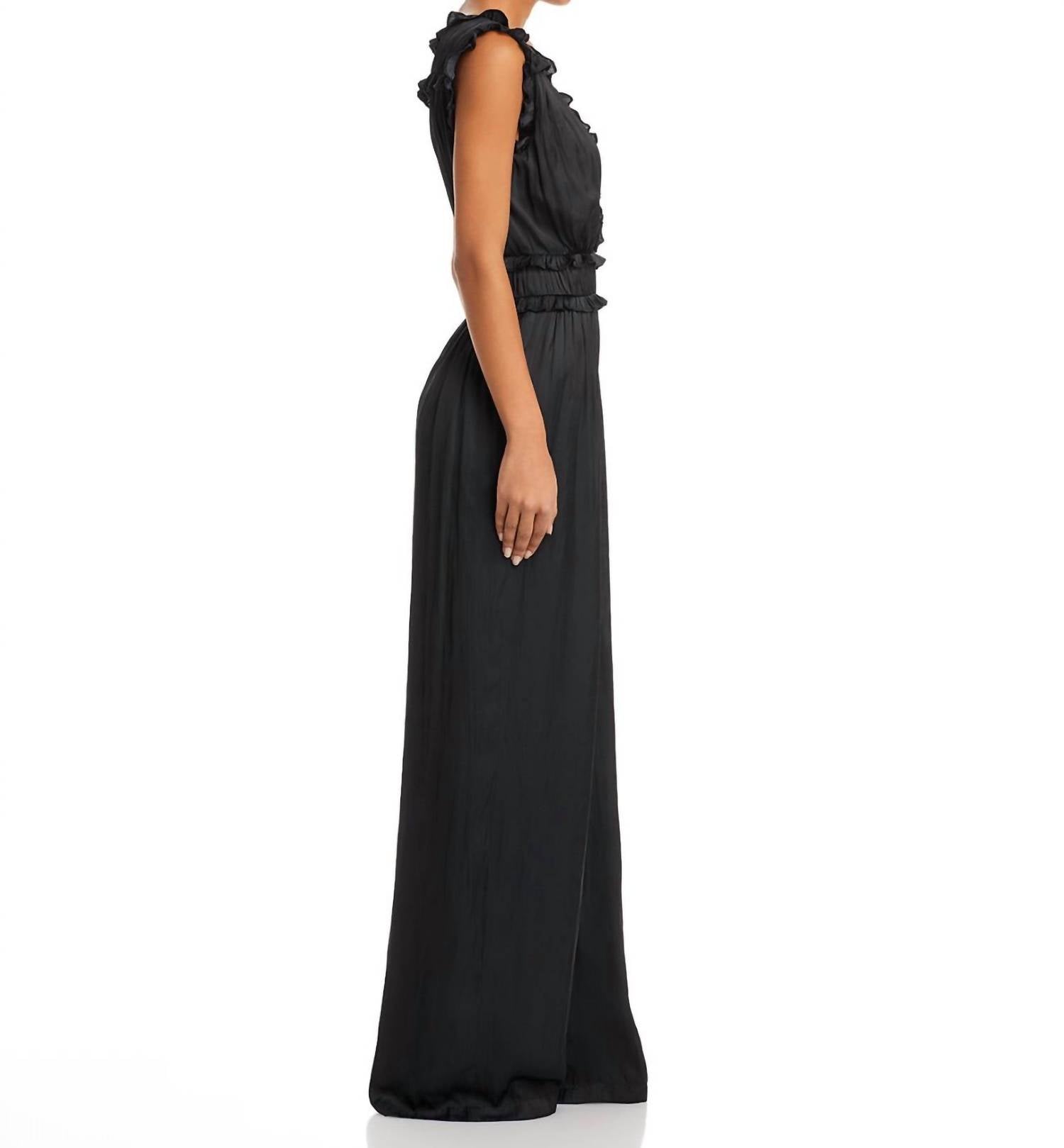 Ramy Brook - Katelyn Ruffle Satin Jumpsuit