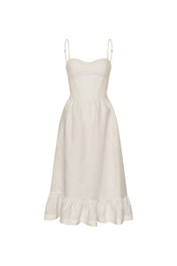 Andres Otalora - Inspiras Corseted Linen Midi Dress