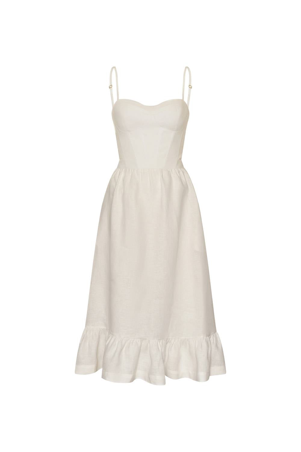 Andres Otalora - Inspiras Corseted Linen Midi Dress