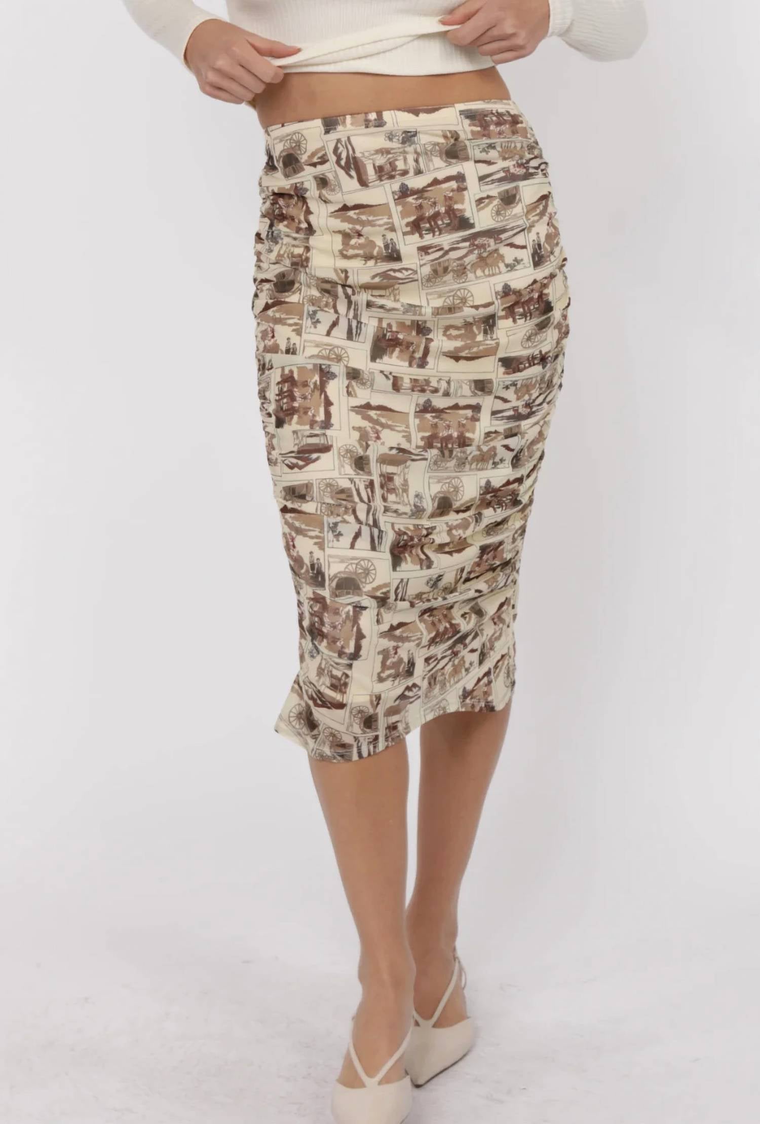 Sage The Label - Giddy Up Ruched Mesh Skirt