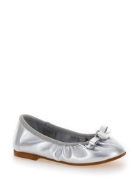 MONNALISA Girl's Laminated Leather Ballet Flats in silver - kids' shoe - detail view