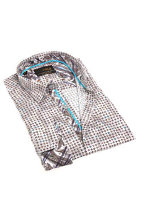 Eight X - Men's Button Down Print Shirt With Paisley Trim