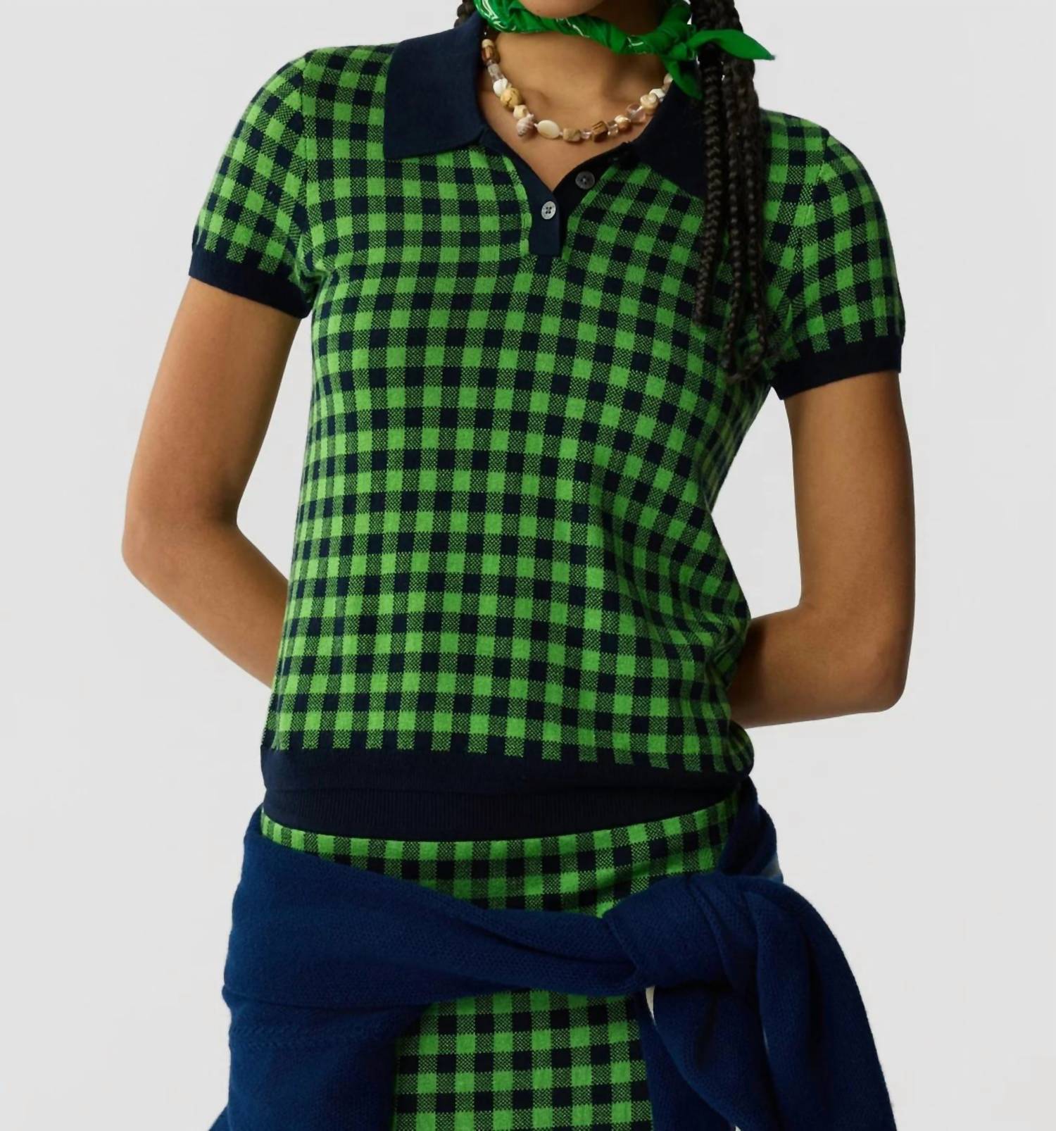 Guest In Residence - Gingham Shrunken Polo