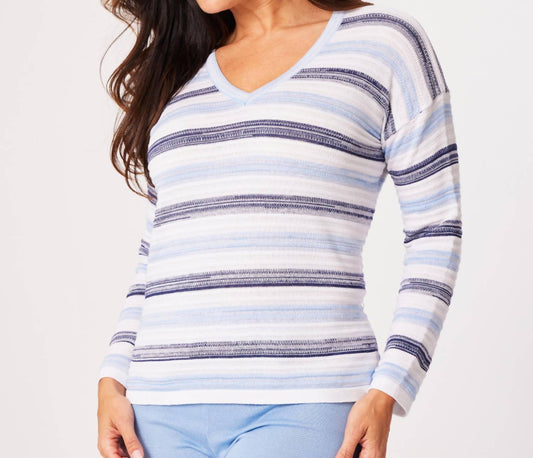 Angel Apparel - V-neck Stripe Top