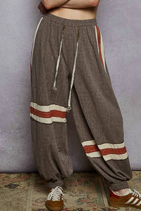 POL Vintage Washing Overlock Stitch Point Jogger Pants in charcoal - women's pants - alternate view