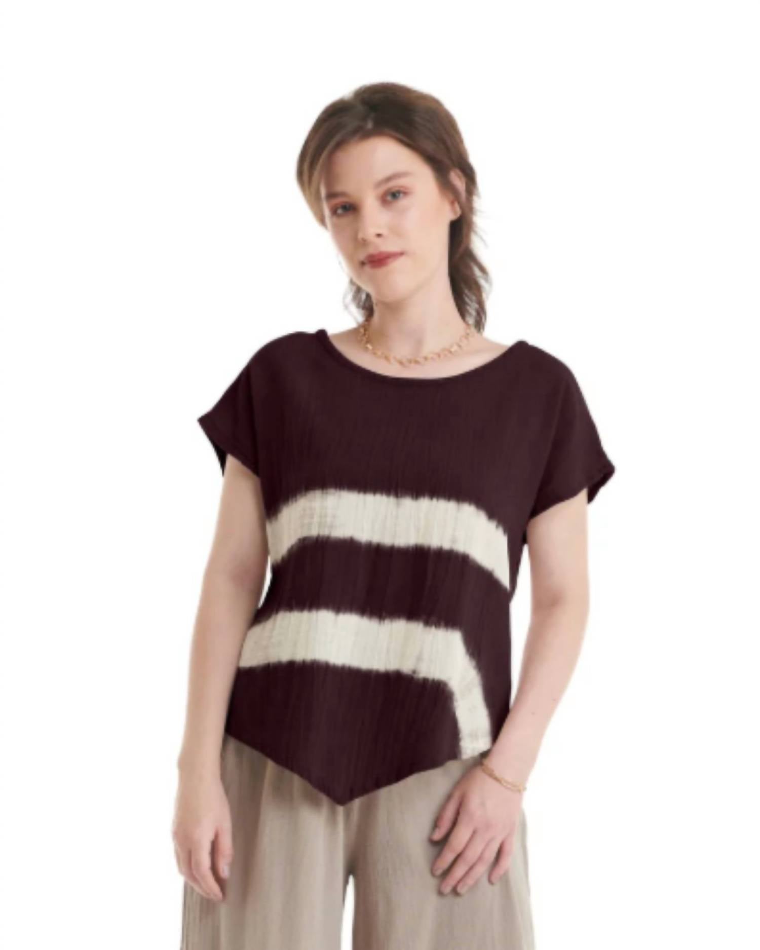 Oh My Gauze! Grace Casual Top in amethyst - women's t-shirt - alternate view