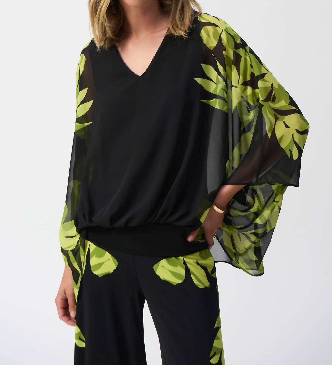 Joseph Ribkoff - Floral Print V-neck Blouse