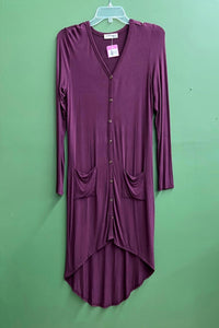 Bear Dance - Women's Long Purple Cardigan W/ Pockets