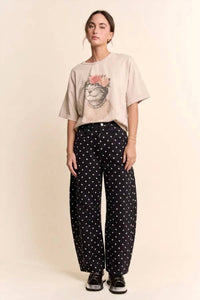 Davi & Dani - Missy Polka Dot Barrel Jeans