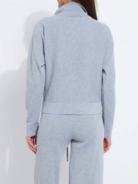 Lysse Viola Knit Lounge Sweatshirt Top in grey melange - women's top - alternate view