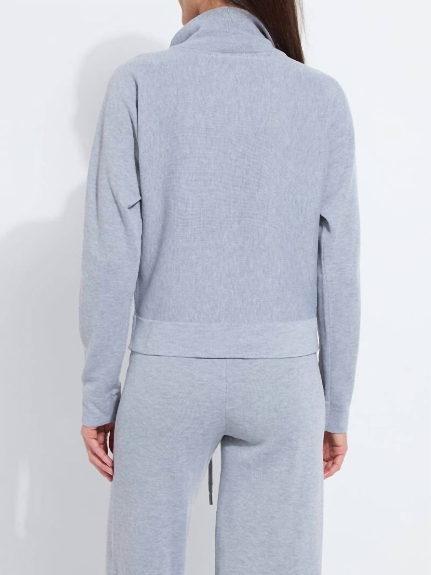 Lysse Viola Knit Lounge Sweatshirt Top in grey melange - women's top - alternate view