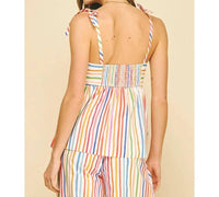 Pinch - Stripe Tie Strap Tank Top