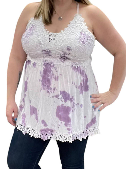 White Birch - Lace Crochet Cloud Cami Tank Top