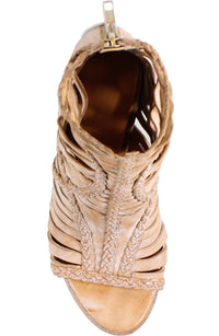 DIBA True Women's Pebble Roc Open Toe Bootie in pecan - women's shoe - view 4