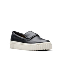 Clarks Women's Mayhill Cove Loafers in black leather - women's flats - detail view