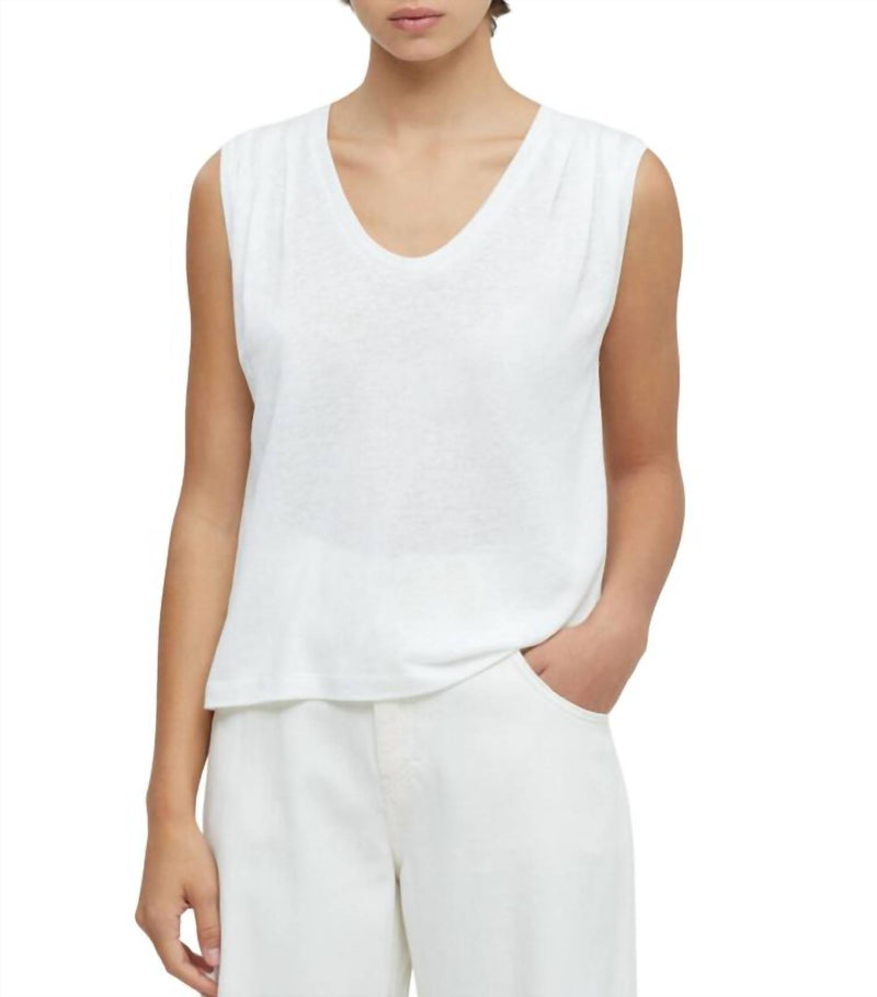 CLOSED Tencel And Linen Tank Top in white - women's tank top