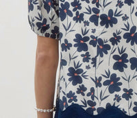Entro - Floral Print Ric Rac Trim Dress