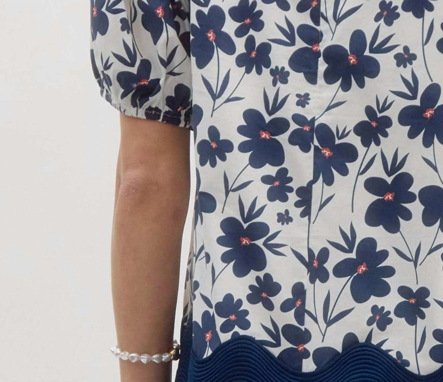 Entro - Floral Print Ric Rac Trim Dress