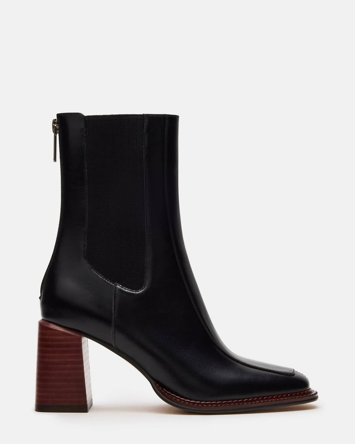 STEVE MADDEN Women's Downtown Boots in black leather - women's shoe