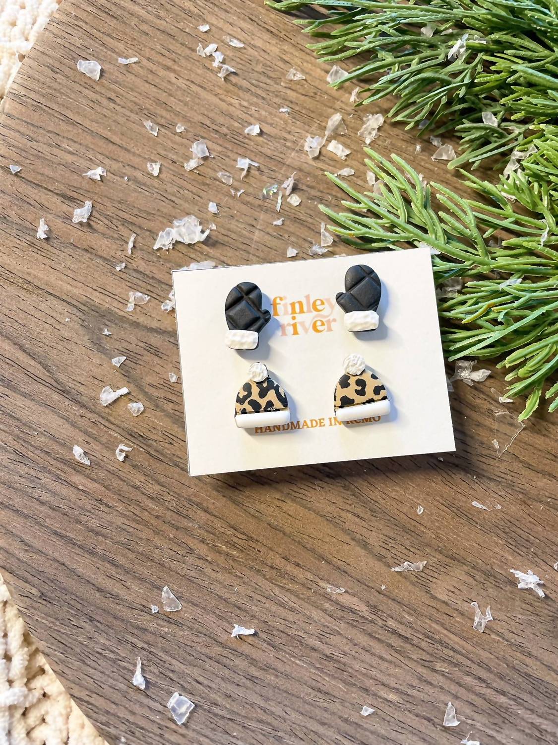 Finley River - Winter Clay Earrings