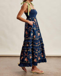Listicle - Floral Smocked Tiered Maxi Dress