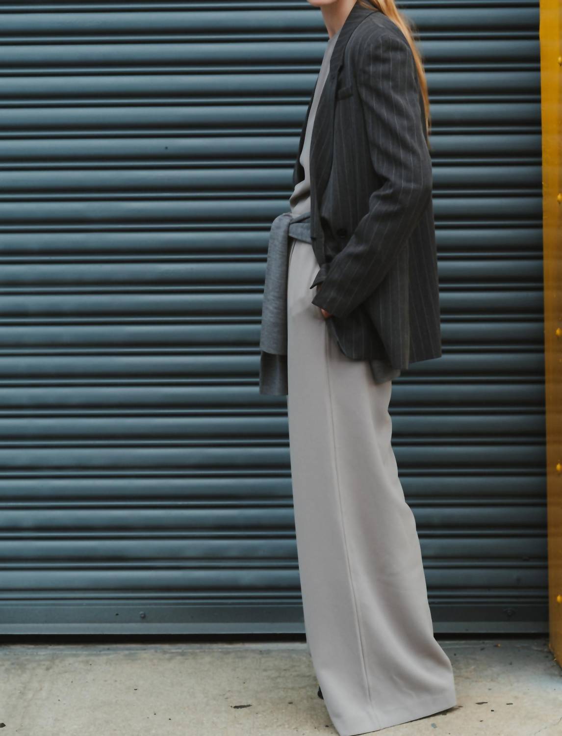 Saint Art Easy Fit Neve Trouser in powder grey crepe - women's pants - alternate view