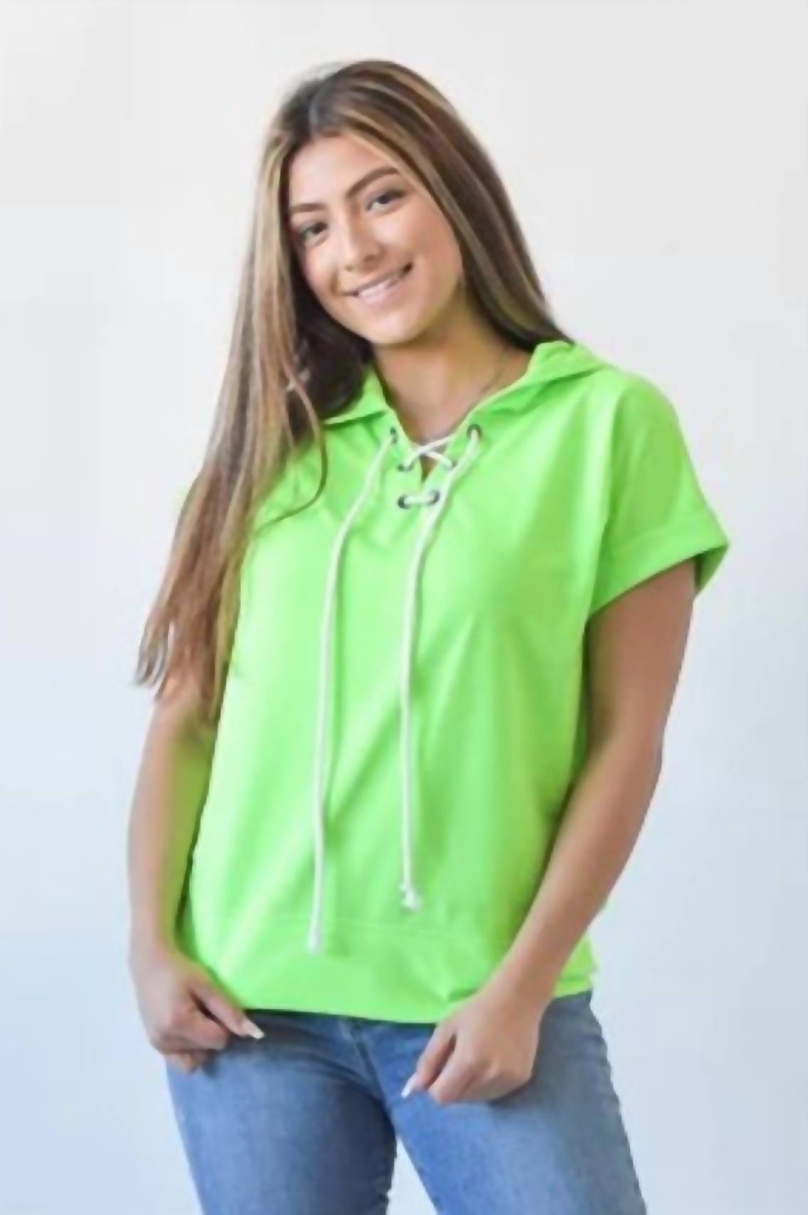 Sew In Love - Neon Short Sleeve Hoodie
