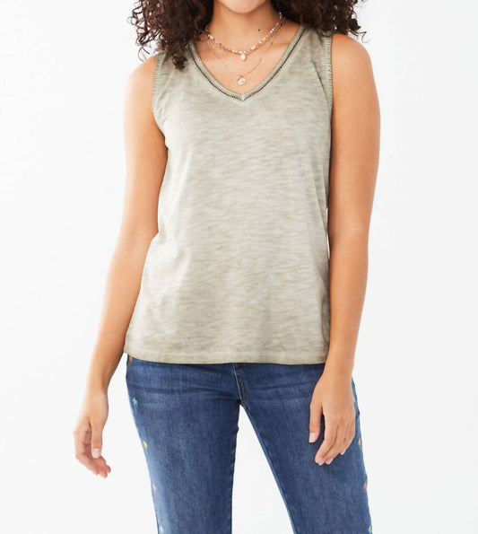 Fdj - Sleeveless V-neck Jersey Top