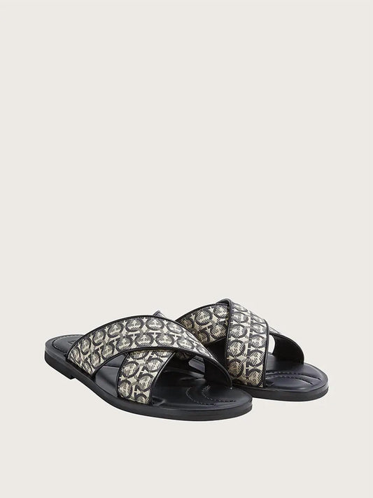 Salvatore Ferragamo - Men's Gancini Cross-over Strap Sandals