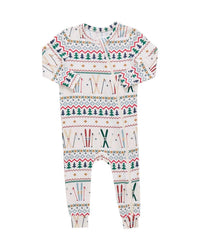 PINK CHICKEN Kid's Bamboo Romper in chicken ski fair isle - kids' item