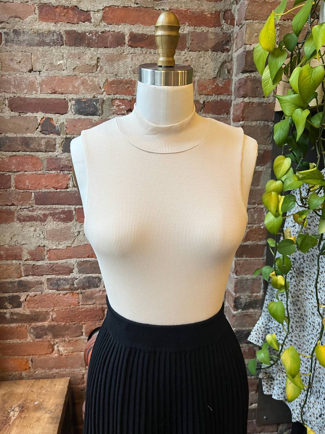 LNA Ribbed Double Layer Tank in bone 1 - women's tank top - view 4