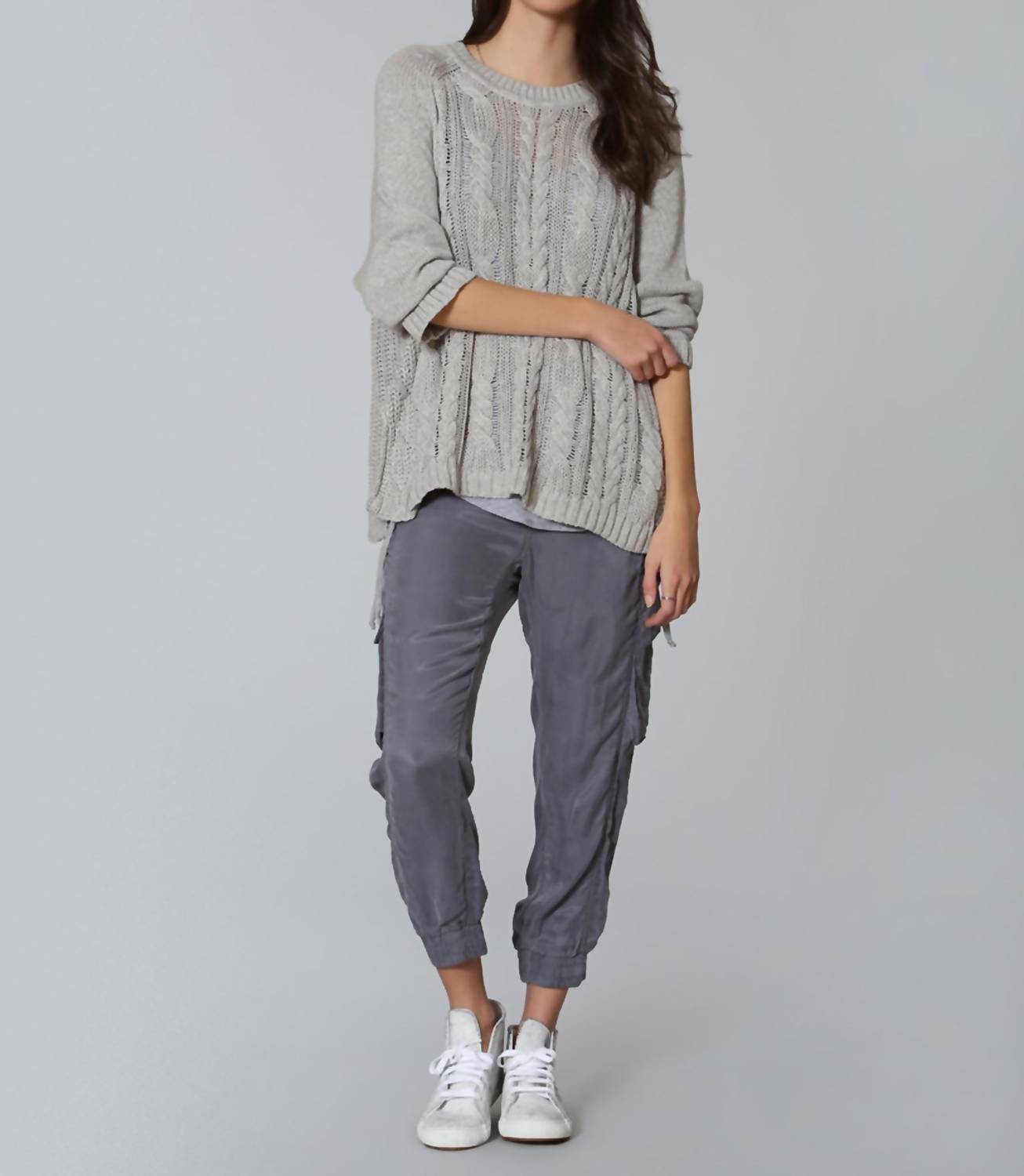 Label+Thread - Women's Lace Up Cable Crew Top