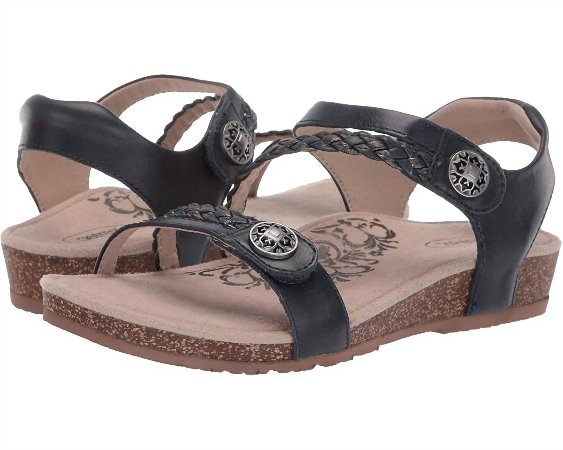 Aetrex - JILLIAN BRAIDED QUARTER STRAP SANDAL - MEDIUM WIDTH