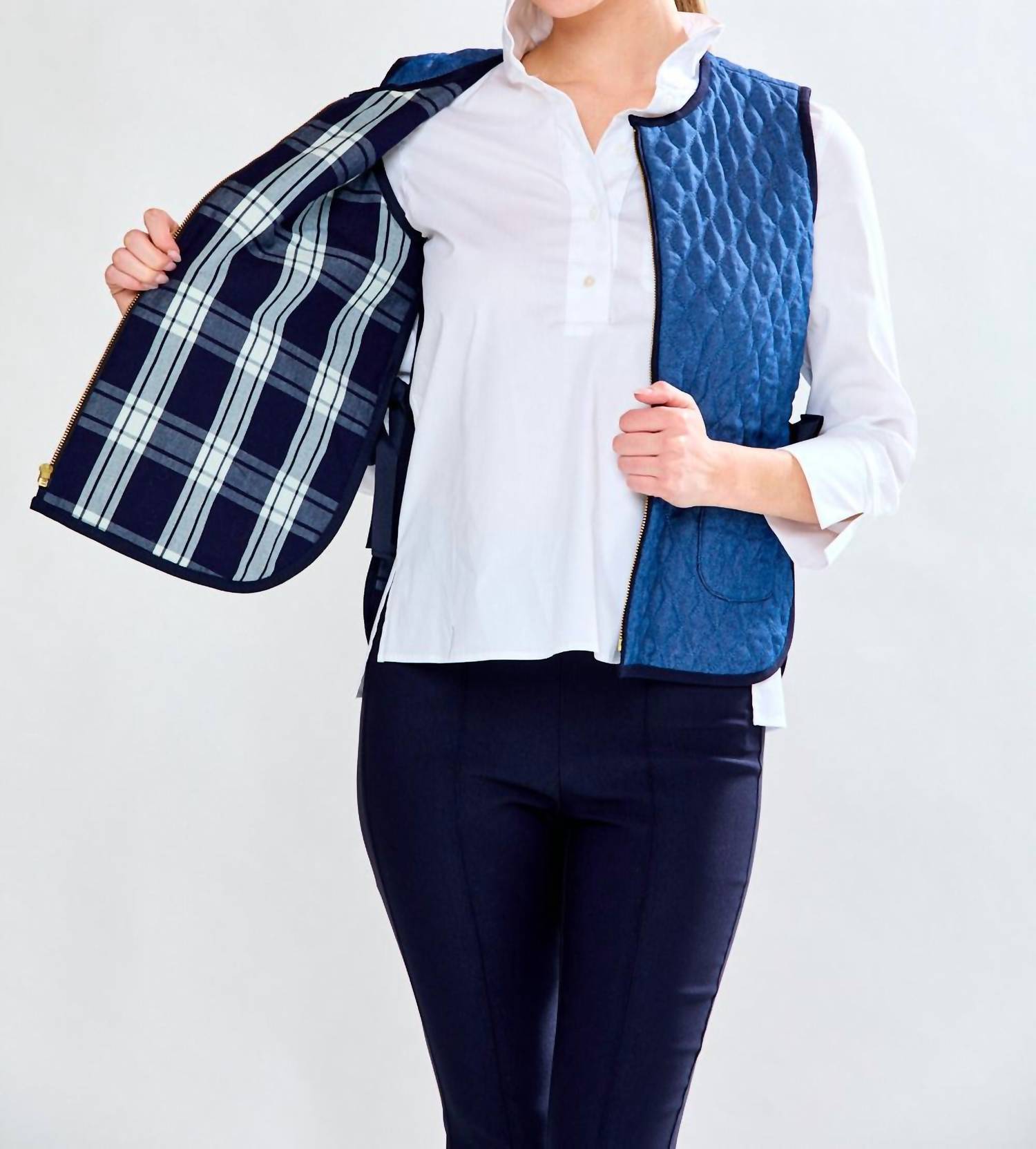 SARA CAMPBELL Mendy Reversible Vest in denim - women's jacket