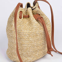 3Am By H&D Accessories - Women's Woven Straw Bucket Bag