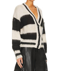 STEVE MADDEN Becca V-neck Cardigan in black multi - women's cardigan - alternate view
